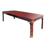 Pambos Savvides Chinese Chippendale style carved mahogany dining table for 14 seats, expandable.