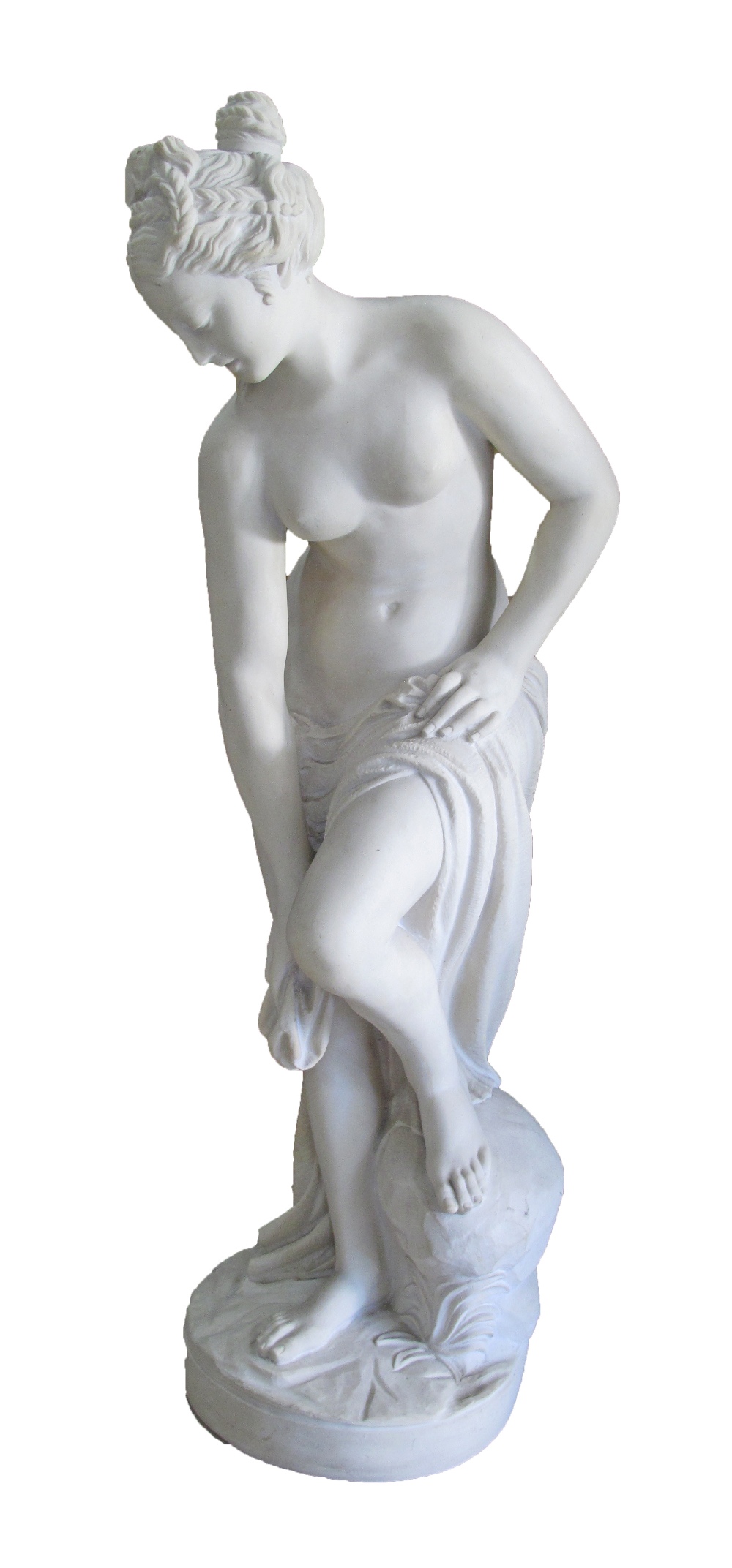 Garden Statuary: After Christophe-Gabriel Allegrain. A reconstituted marble sculpture of Bathing