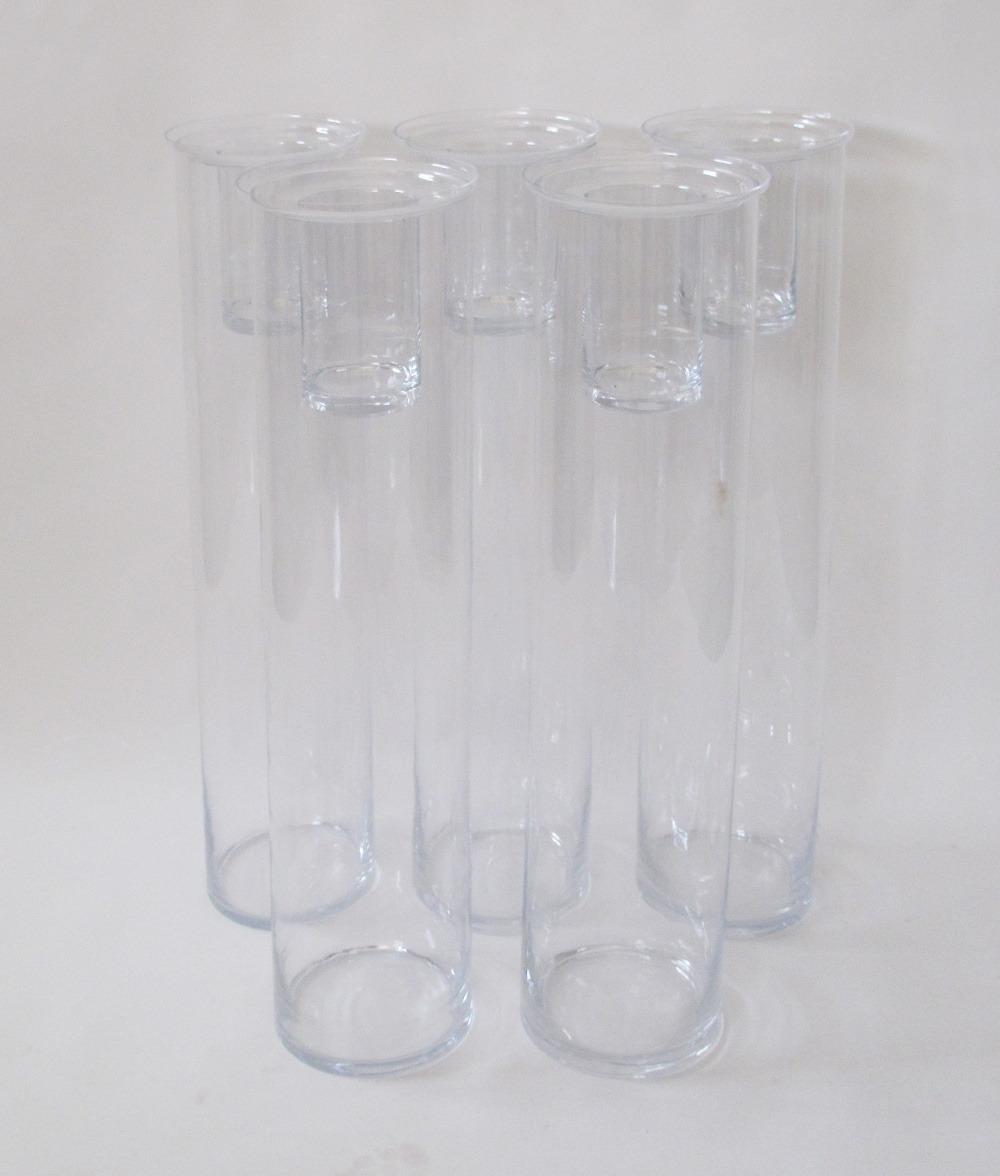 Modern Clear glass floor standing vases - Image 2 of 3