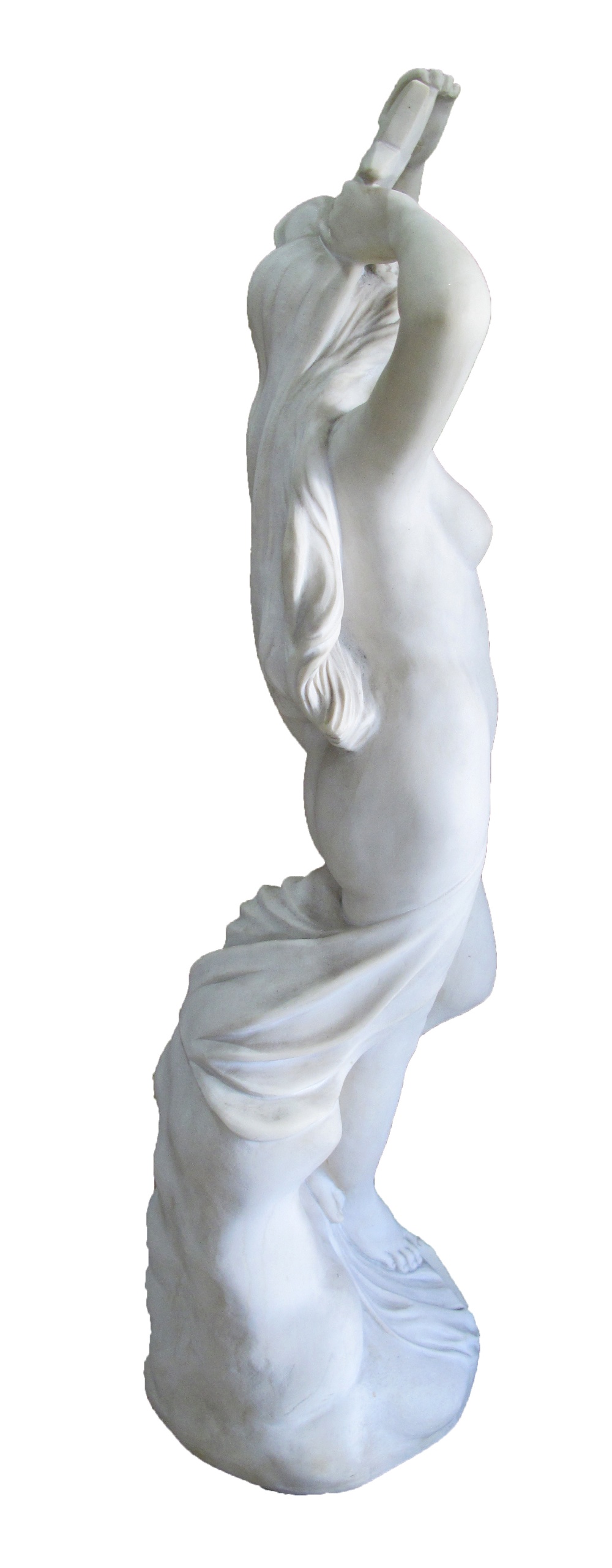 Garden Statuary: A reconstituted marble Venus of sea holding a star fish over her head. H87cm. - Image 4 of 5