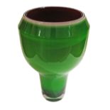 A Modern multilayer green glass vase