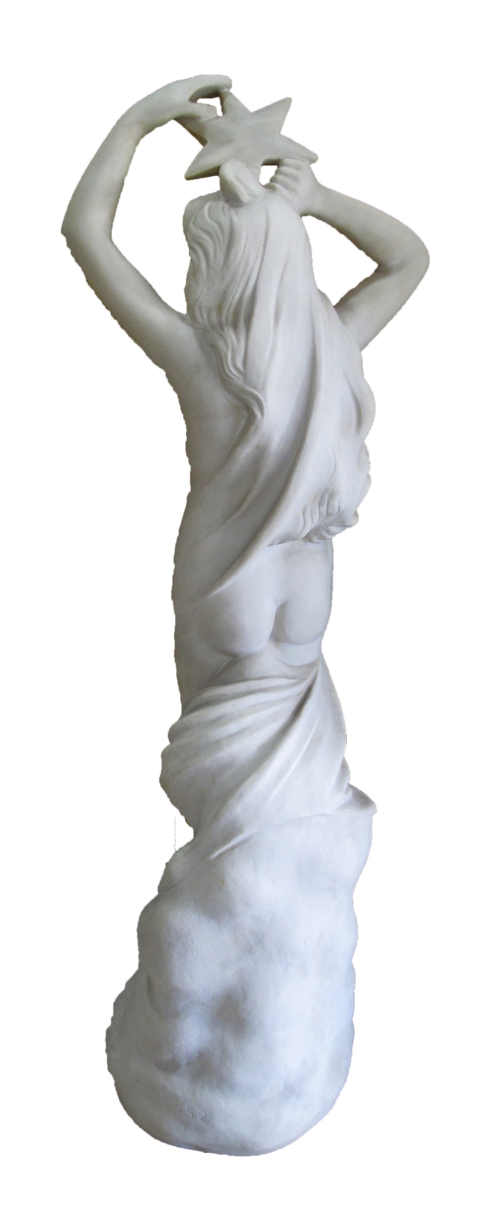 Garden Statuary: A reconstituted marble Venus of sea holding a star fish over her head. H87cm. - Image 2 of 5