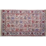 A beige background allover design triple border Persian carpet, mid 20th century, 195x300cm.