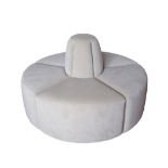 LINTELOO round seat upholstered in off-white fabric, W140cm, H90cm.