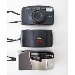 A Pentax camera ESPIO I40 zoom lens multi AF 38mm-140mm together with an Olympus C-800L CAMEDIA