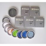 Collection of Nikon filters for film cameras.(14)