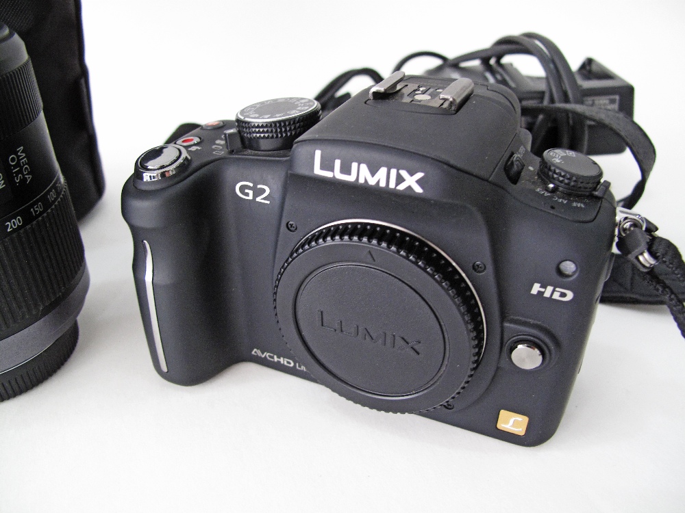 A Panasonic Lumix DMC-G2 Mirrorless Micro Four Thirds Digital Camera Body Black together with a - Image 3 of 5