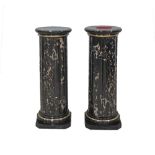 A pair of faux marble ceramic column pedestals marked Zanotto, H78cm. (2)