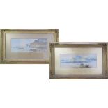 A pair of English watercolours bearing signatures. Framed and glazed 52x85cm (2)