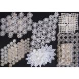 A collection of crochet square and diamond shaped pieces. (15)