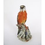 A vintage Capodimonte porcelain figure of a hawk, H33cm.