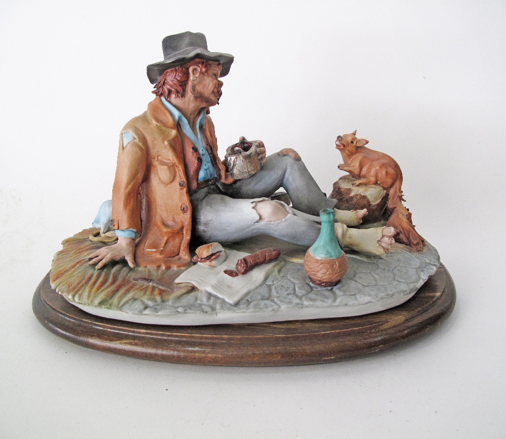 A Capodimonte porcelain figure of an old man and his squirrel, late 20th/ early 21st century. H18cm,