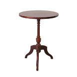 Cypriot, Pambos Savvides Regency style wine table, on turned tripod base with spider legs. Diam.