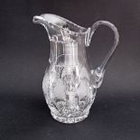 A Bohemian hand cut lead crystal pitcher H26cm.