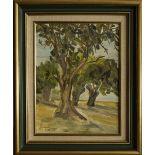 Papazian - Armenian painter, olive trees, oil on canvas, signed and dated 1990. The picture 40X30cm,