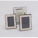 Three silver photo frames, the tallest 17.5X13cm and the other two 12.5X10cm. (3)