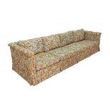 Cypriot, Pambos Savvides very elegant four seater sofa, low back, loose cushions, upholstered in a