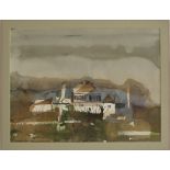 Yeghiazarian, Armenian painter. Watercolour landscape, signed and dated 1990 lower left and at the