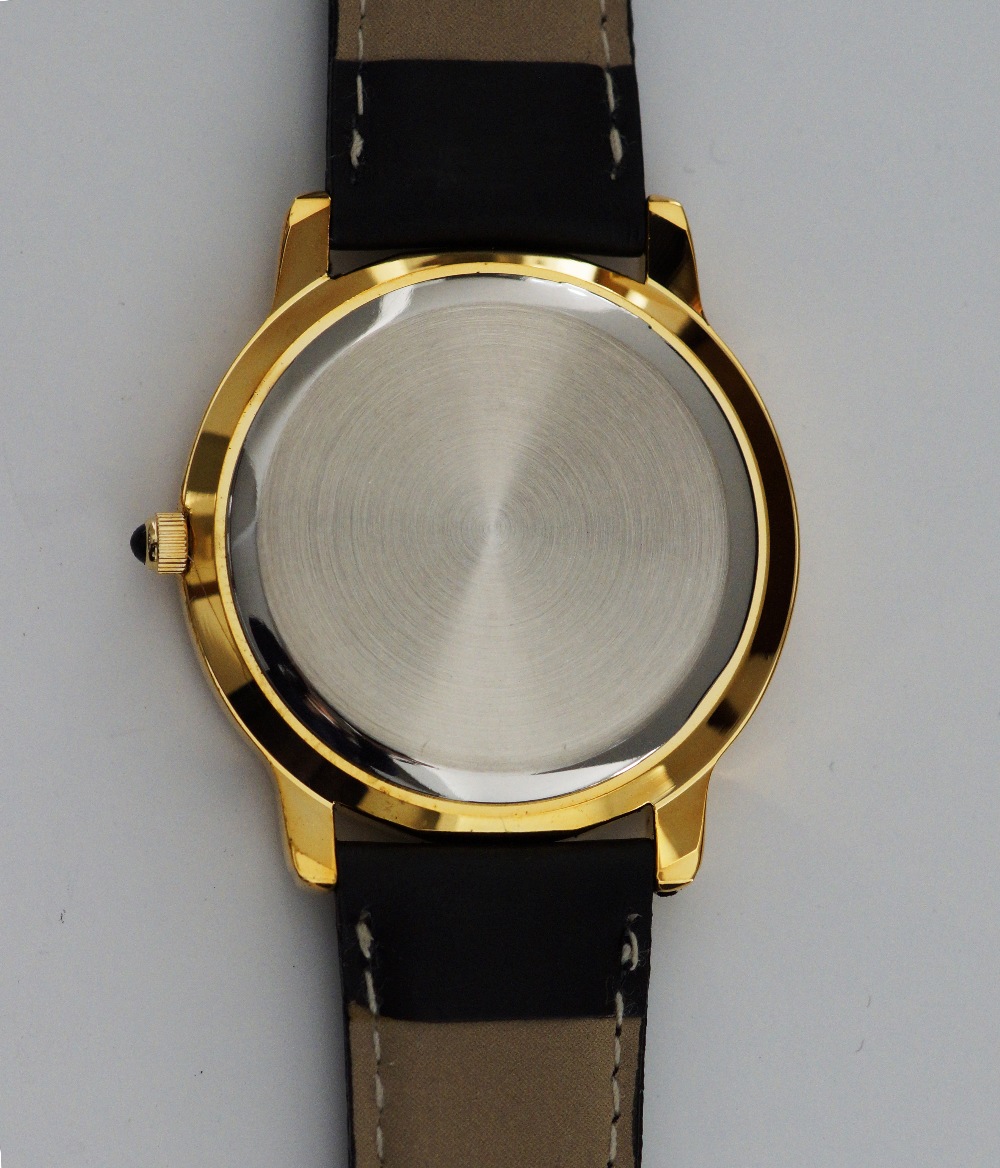 A gold plated and stainless steel Quartz movement wrist watch, the round white dial with Roman - Image 3 of 4