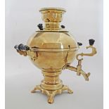 A Russian brass electric samovar with element. H34cm.