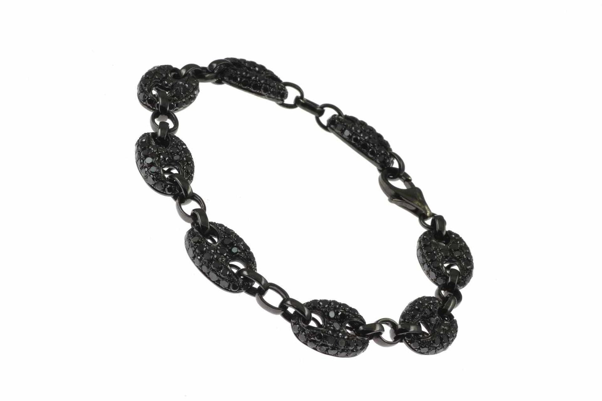 ﻿Armband 750/- schwarz rhodiniert 16,97 g mit 280 Diamanten zus. ca. 6,42 ct. Länge 19,00 cm