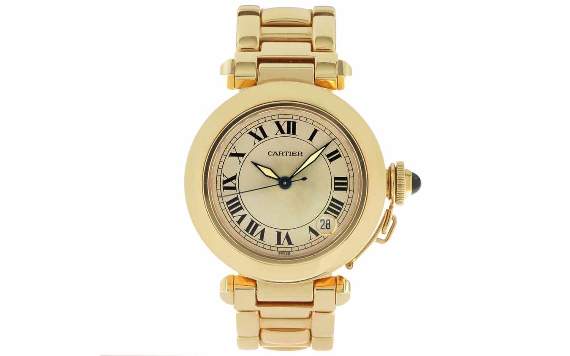 ﻿Cartier Pasha 35mm Ref. 1035 750/- Gelbgold ohne Box und Papieren