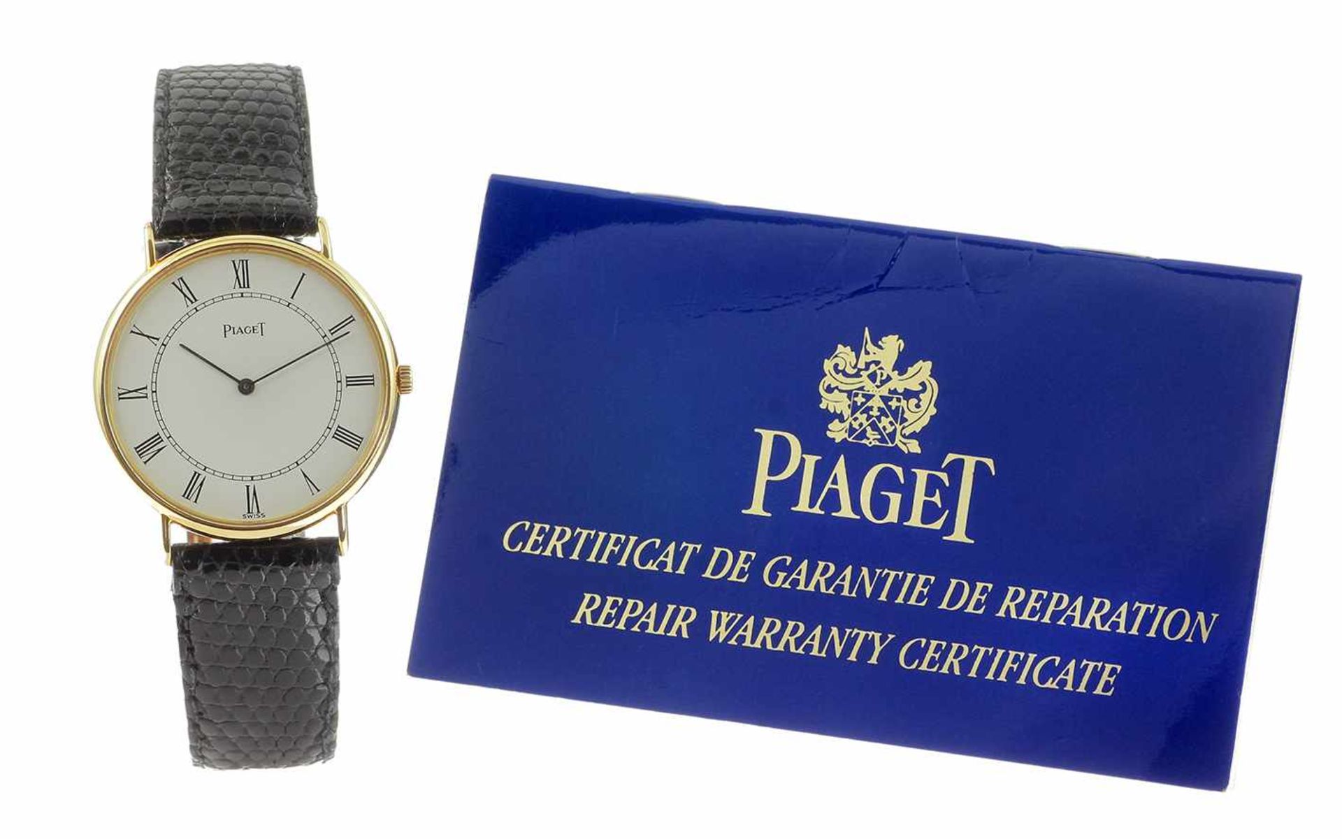 ﻿Piaget 750/- Gelbgold Ref. 534032 mit Lederband und Papiere