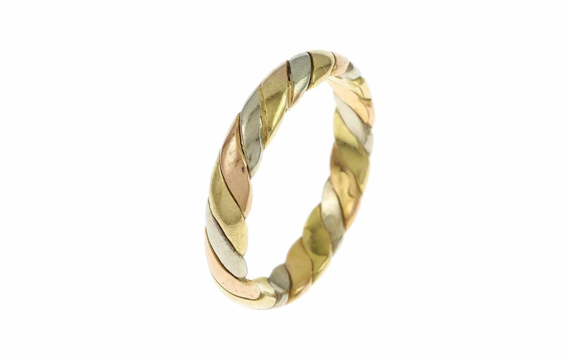 ﻿Ring 750/- Gelbgold, Weißgold und Rotgold 3,37 g Ringgröße 53