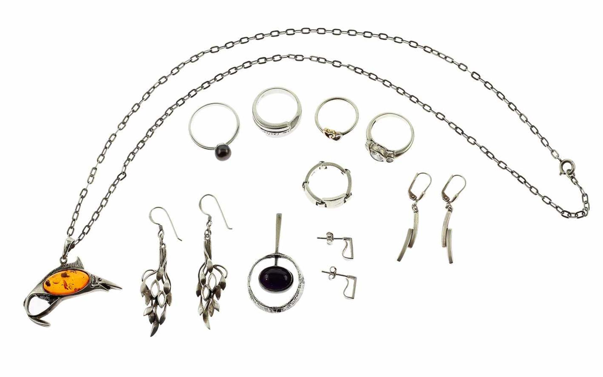 ﻿Konvolut Schmuck 800/-, 835/-, 925/- Silber 45,91 g