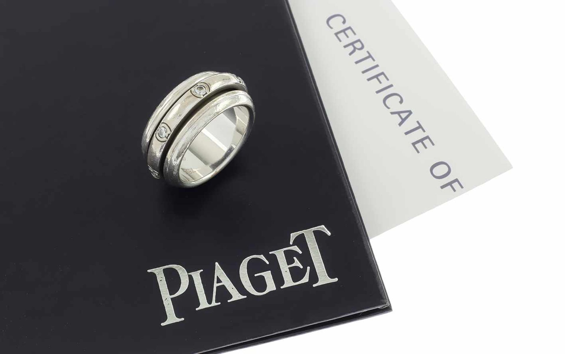 ﻿Ring Piaget 750/- Weißgold 14,15 g mit 7 Diamanten zus. ca. 0,21 ct. G/vs Ringgröße 52