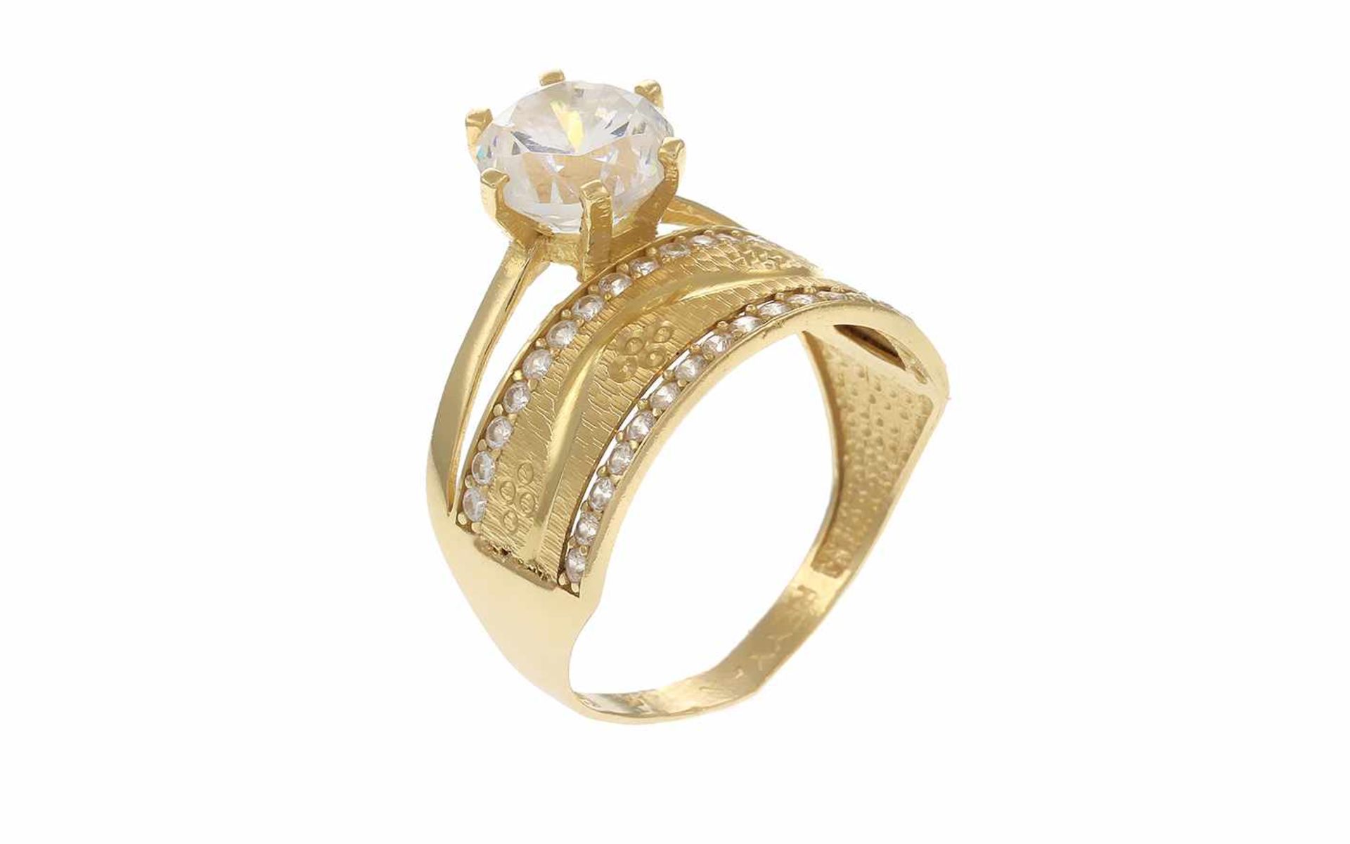 ﻿Ring 585/- Gelbgold 4,0 g mit Zirkonia Ringgröße 58