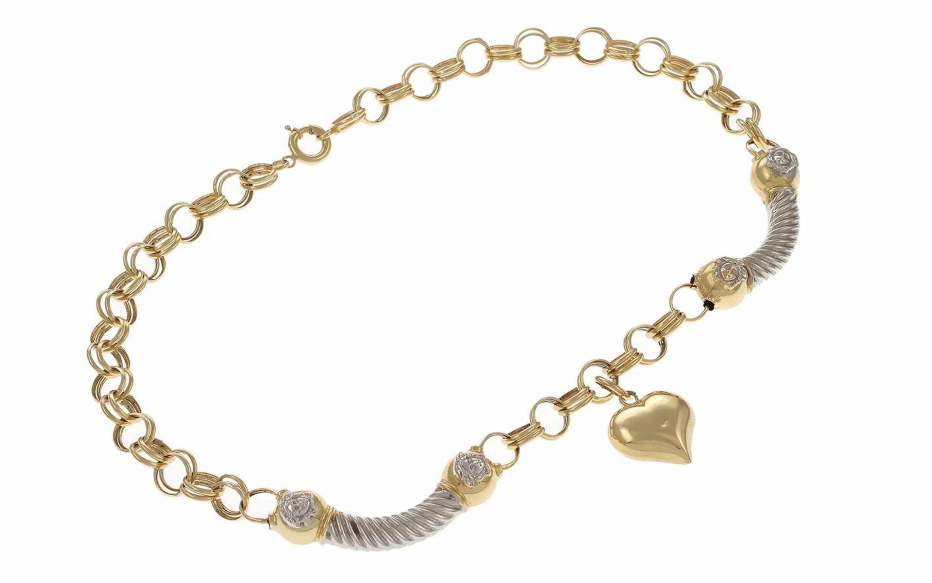 ﻿Collier 585/- Gelbgold und Weißgold 20,90 g Länge 47,00 cm