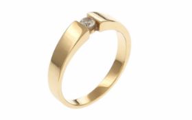 ﻿Ring 585/- Gelbgold 3,22 g mit 1 Diamant ca. 0,10 ct. G/vvs Ringgröße 52