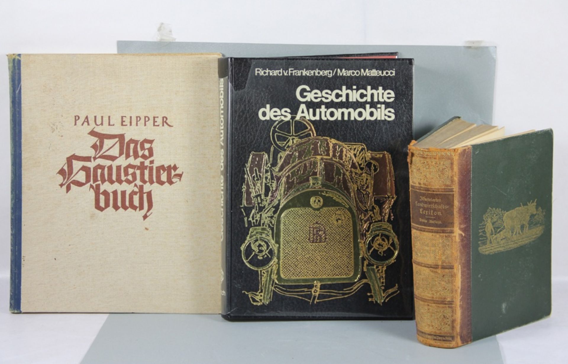 Konvolut Bücher3 Bücher, 1973 Die Geschichte des Automobikls v. Matteucci u. von Frankenberg, 1900