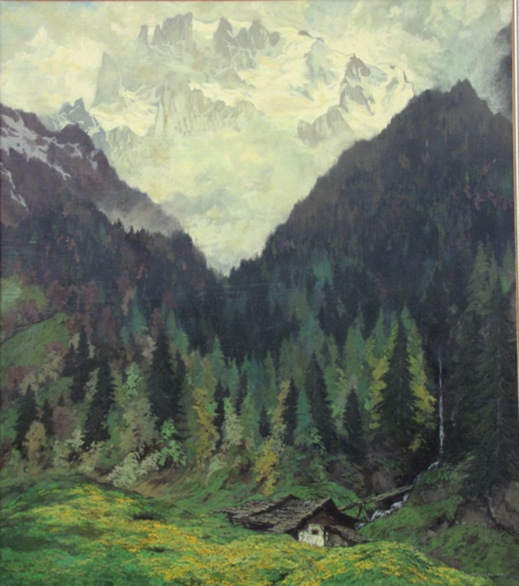 Hodiener, Hugo1886-1945, großformatige Berglandschaft in den Dolomiten, wohl Sellagruppe, im