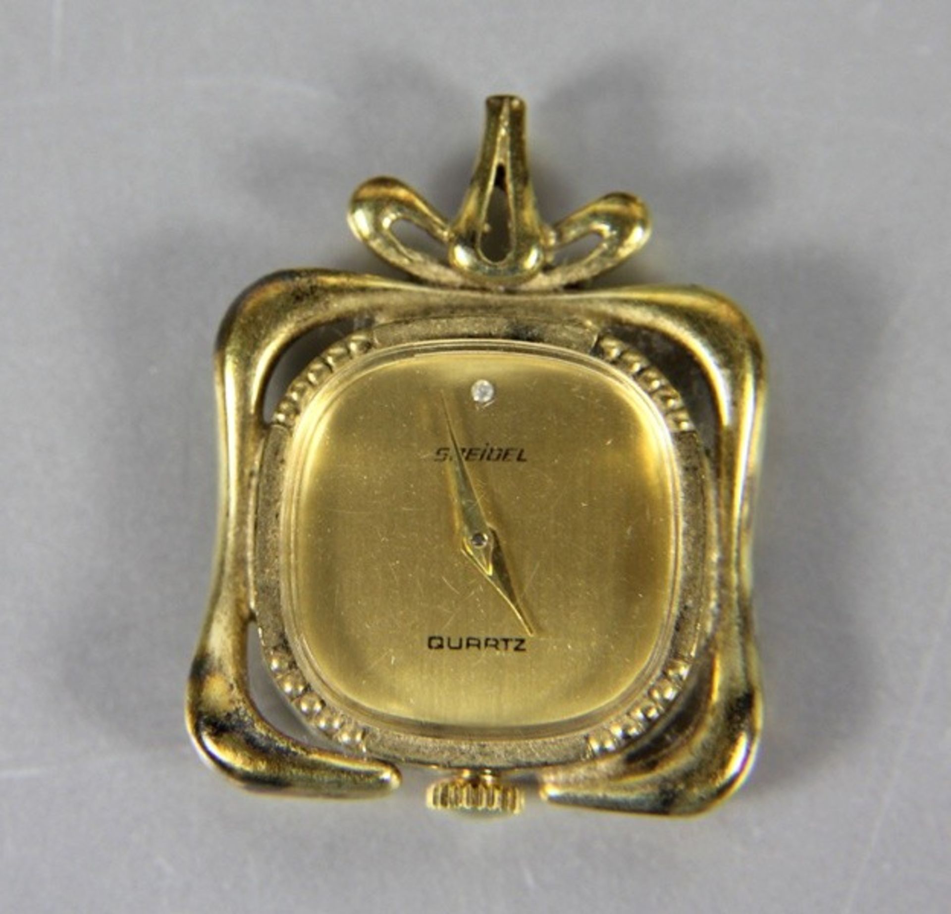 Kettenanhänger Uhr835er Silber vergoldet, Speidel, Uhr als Kettenanhänger, Quartz, gebr.sp.,