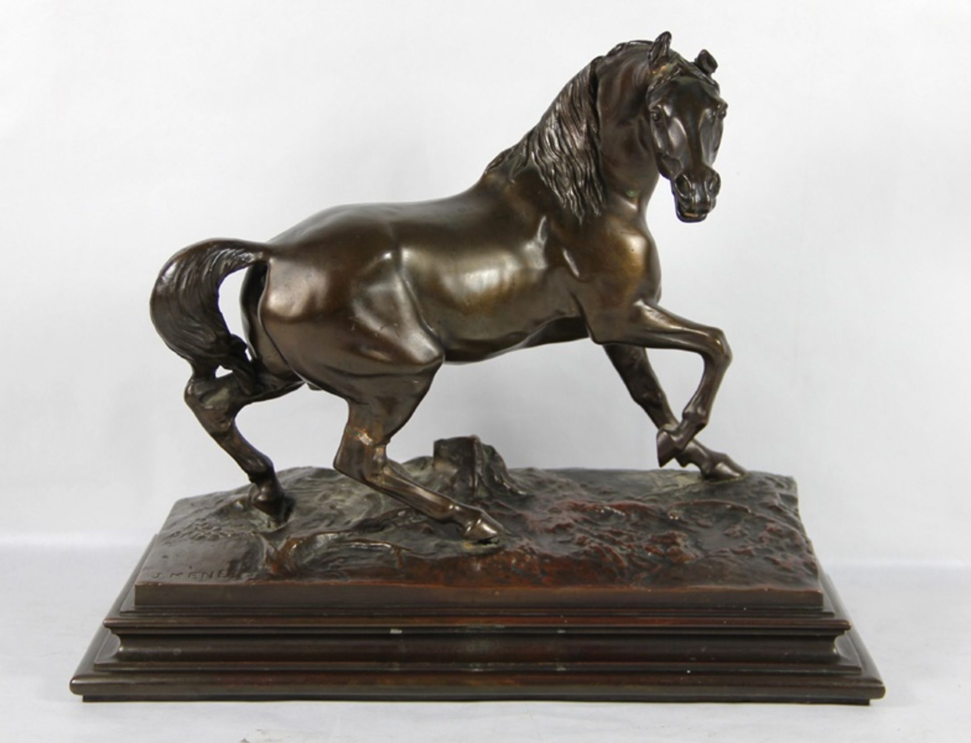 Mène, Pierre Jules; Nachfolger19. Jhd., nach einem Modell von Mène, Eisen-Guss eines Pferdes in