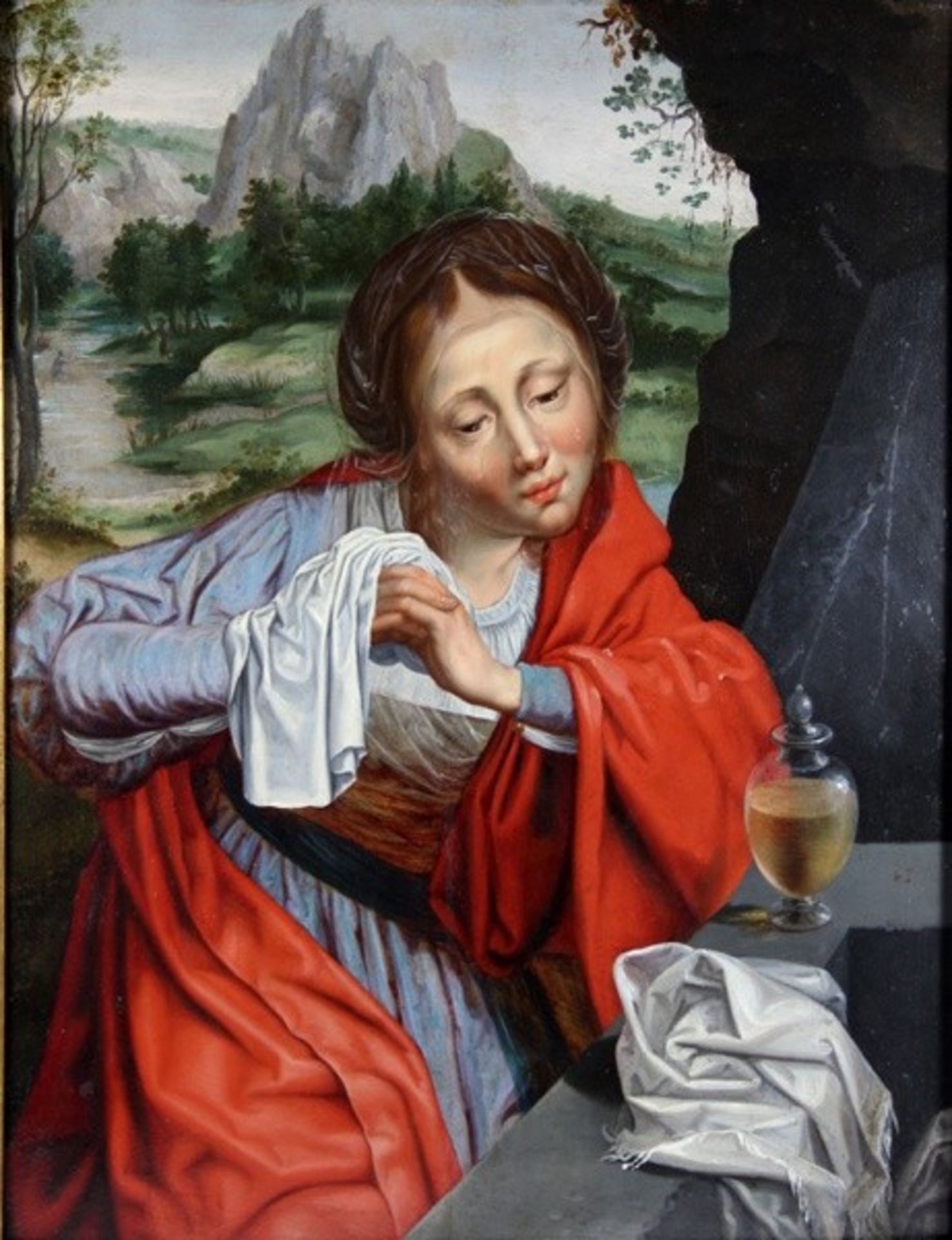 Massys, Quentin; Nachfolger1466-1530, Büßende Maria Magdalena, in einer felsigen Landschaft ist im