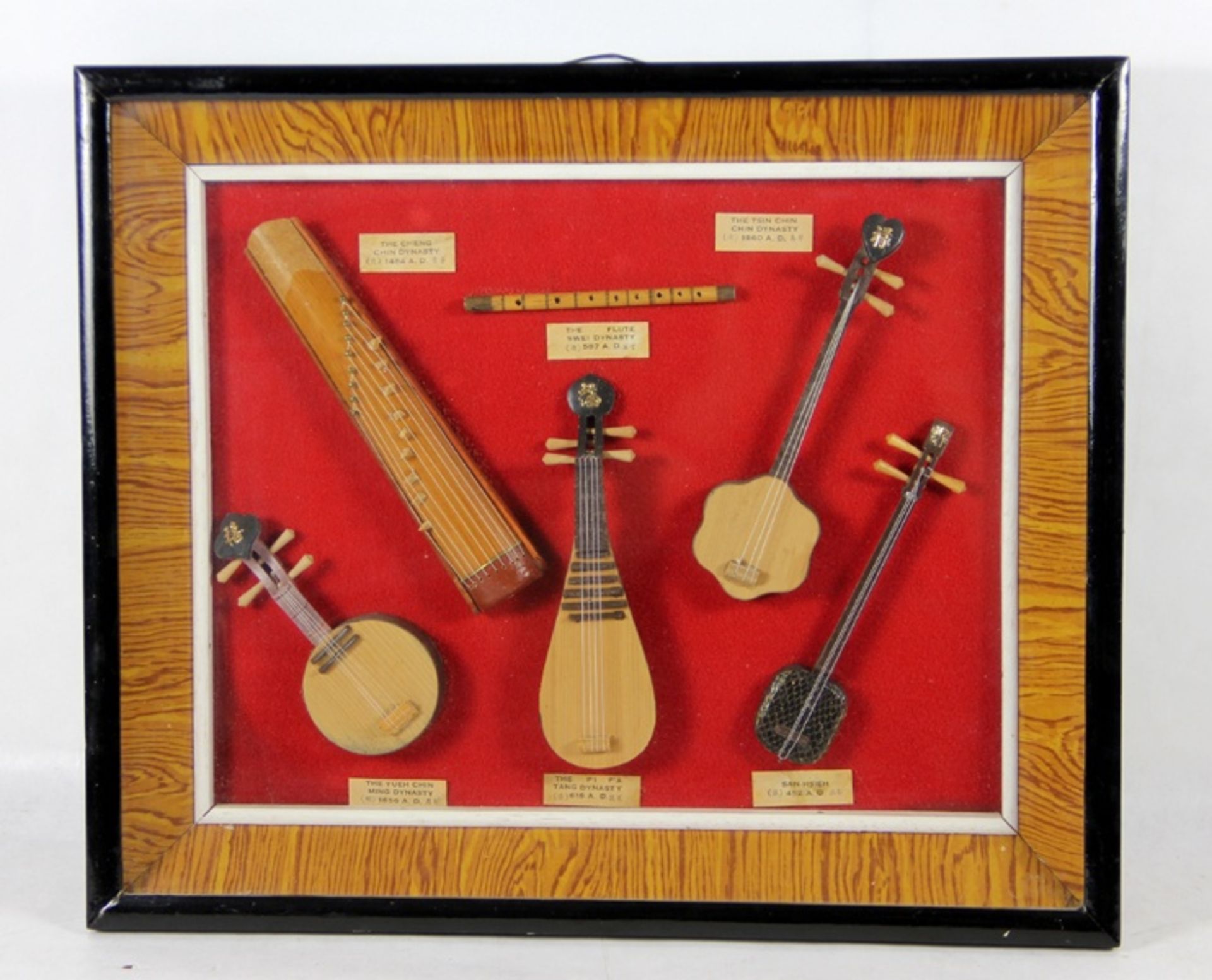 chines. MiniaturinstrumenteChina, 6 Miniaturen chinesischer traditioneller Instrumente, Holz mit