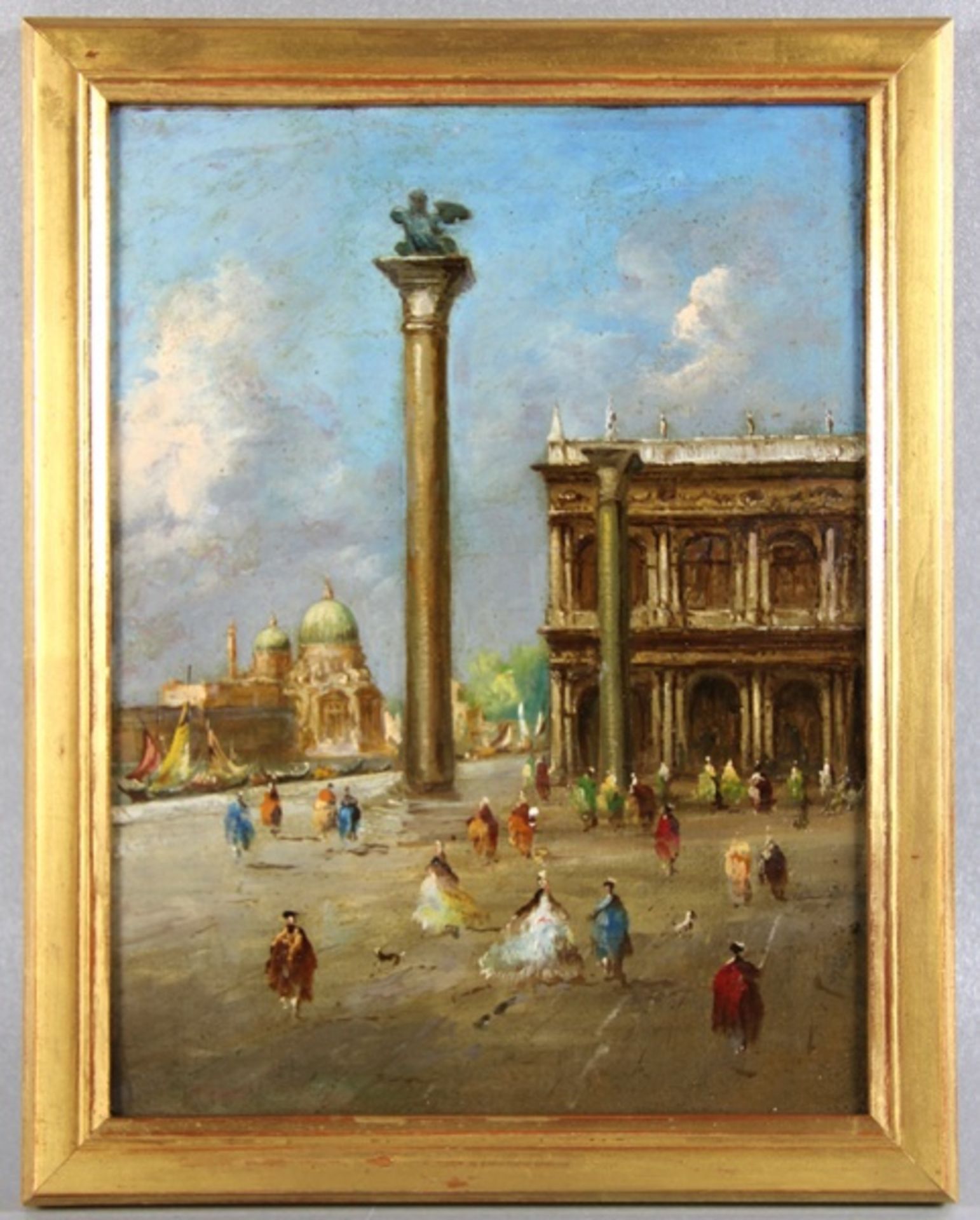 italienische Schuleum 1800, Venedig, italien. Schule, unter strahlend blauem Himmel flanieren