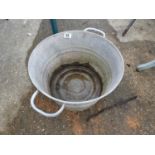 Two Handled Galvanised Pot