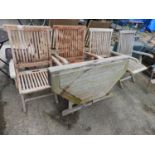 Set of 4x Folding Wooden Garden Chairs and Table