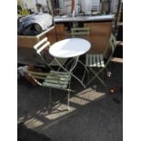 Folding Metal Garden Table and 4x Chairs