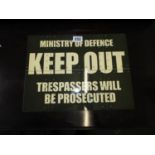 Metal Sign - Ministry of Defence