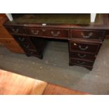 Nine Drawer Twin Pedestal Desk