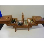 Cantilever Sewing Box and Contents - Sewing Items