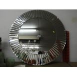 Large Circular Decorative Mirror - A/F