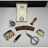 Quantity of Collectables - Necklace, Metropolitan Police Badge and Brass Wax Stamp etc