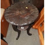 Profusely Carved Occasional Table with Shelf under