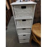 Storage Unit with Five Rattan Drawers